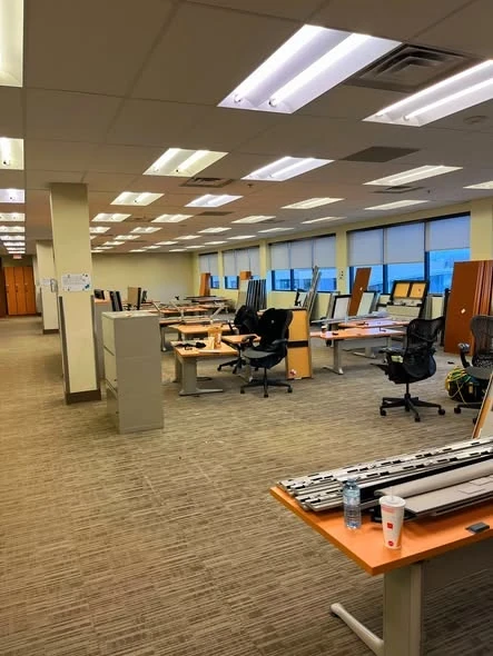 Full office floor relocation in progress - Horizon Moving Fort McMurray